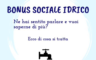 Bonus sociale idrico: ecco di cosa si tratta