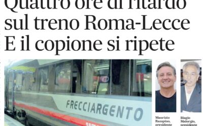 Quattro ore di ritardo sul treno Roma-Lecce. E il copione si ripete